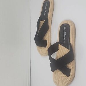 ❤️2/$18 Black Strappy Women's Sandals slipper Size 42